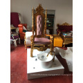 wholesale luxury wooden gold antique throne pedicure chairs